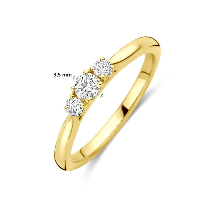 14k Geelgouden ring met 0.26ct lab grown diamant