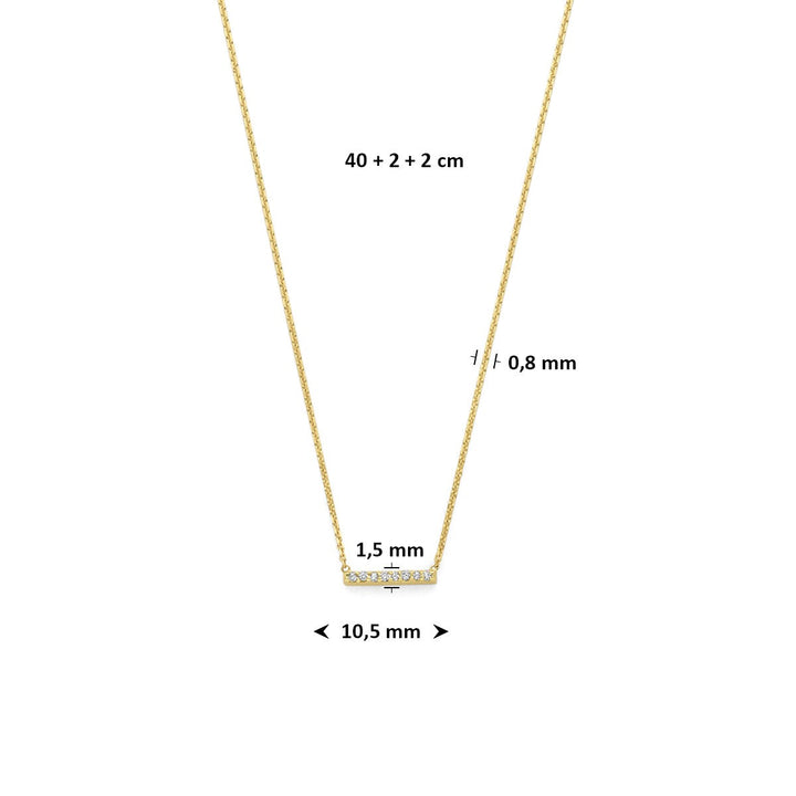14k Geelgouden collier met lab grown diamant