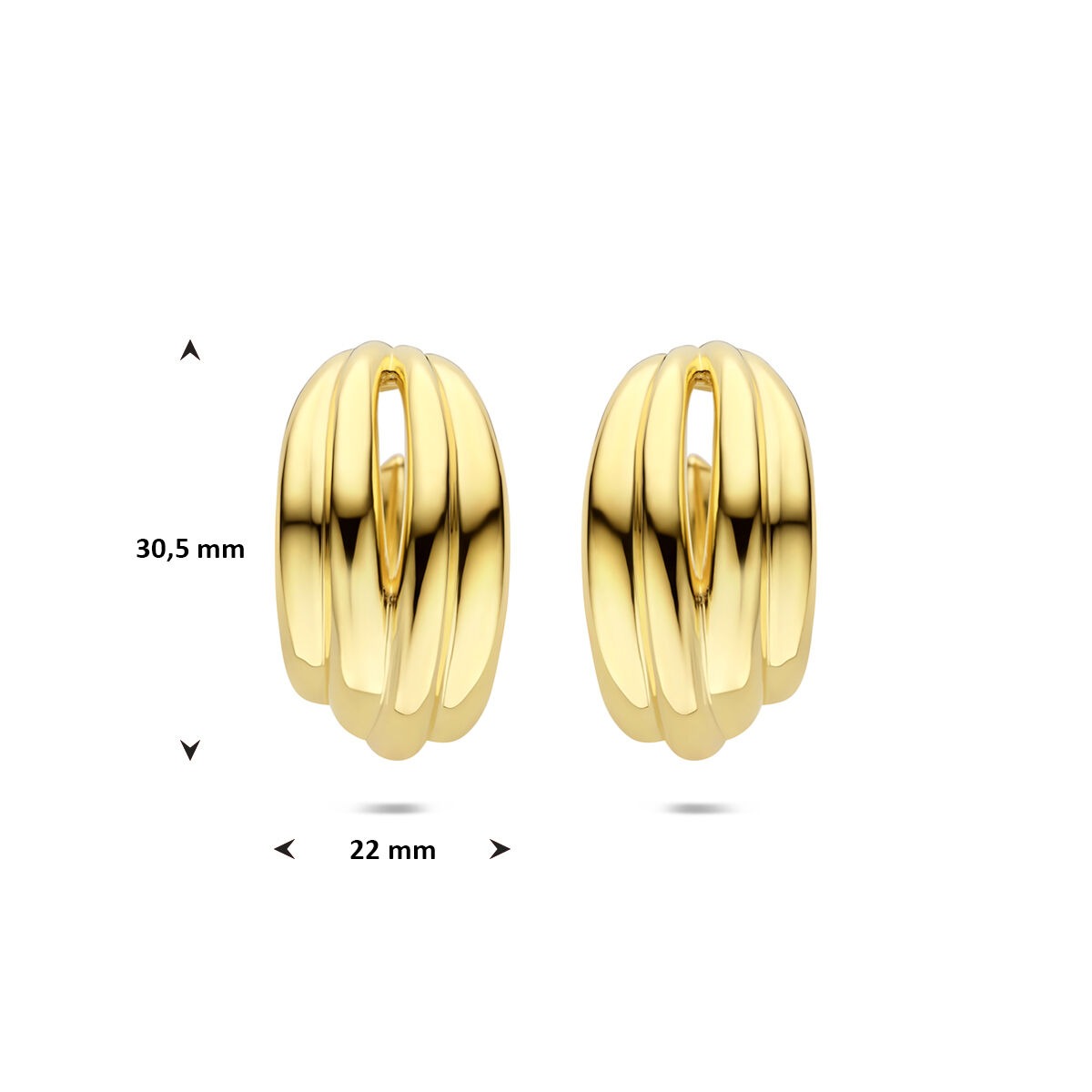 Vergoldete silberne Steckerohrringe – elegante Form mit goldenem Glanz