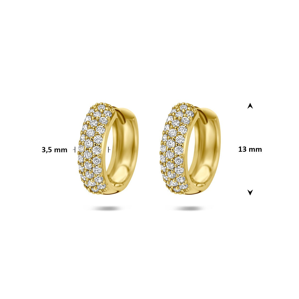 14k Gelbgold Klappcreolen mit im Labor gezüchtetem Diamanten