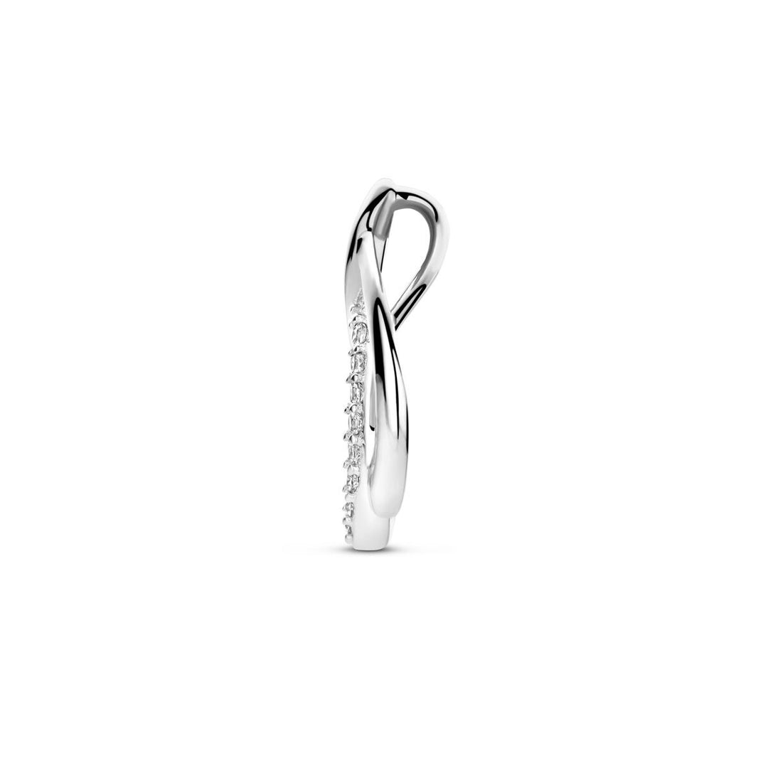 Zilveren hanger met zirkonia entourage – gerhodineerd 925 zilver