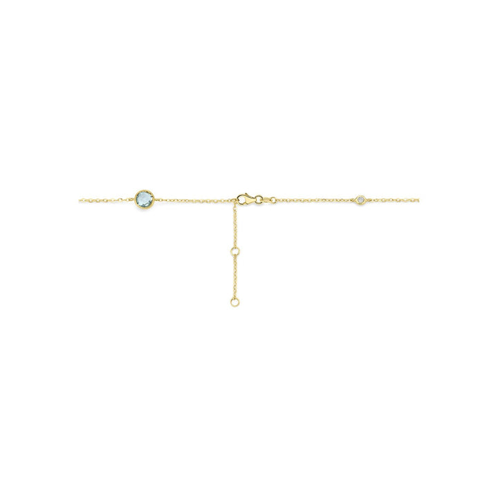 14k geelgouden collier met citrien, amethist, topaas en diamant 0,25 ct