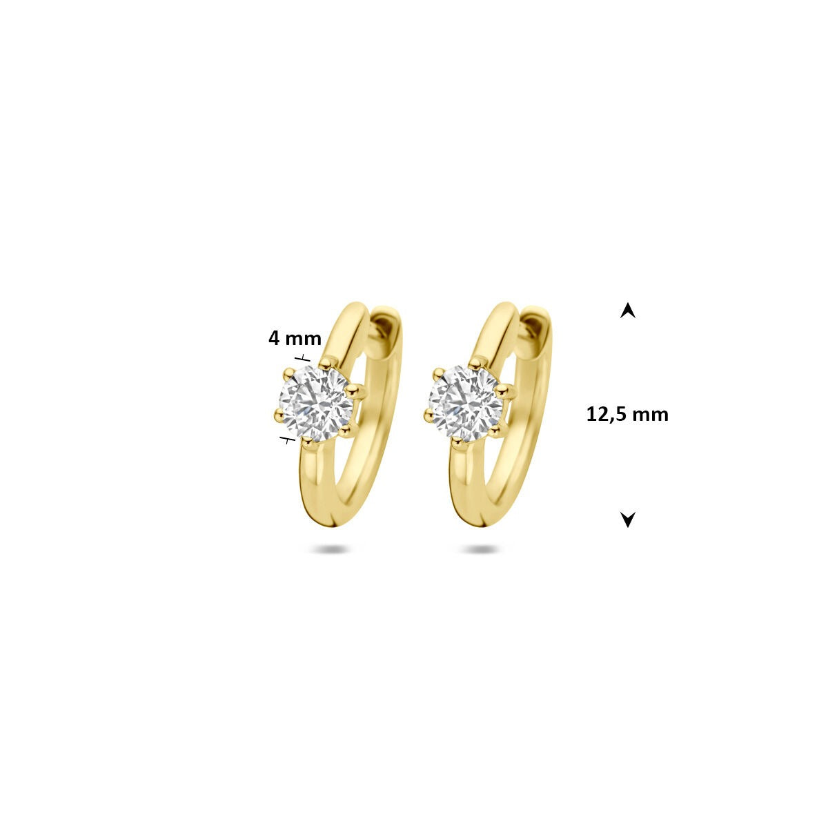 14k Goldohrringe mit im Labor gezüchtetem Diamant