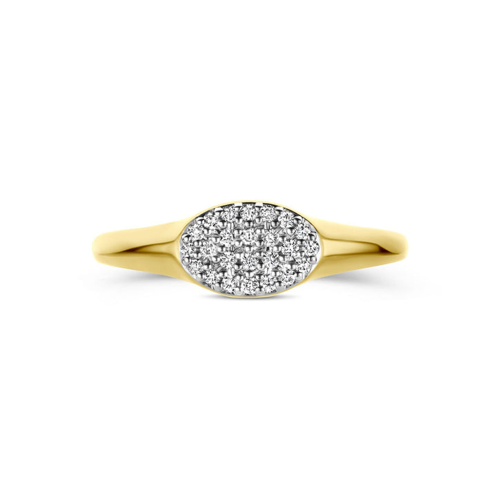 14k geelgouden ring met lab grown diamant
