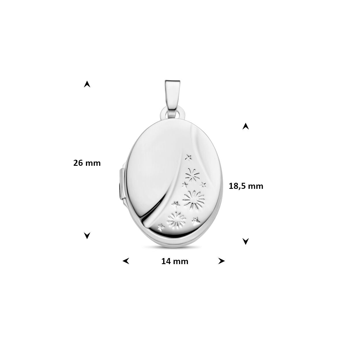 Silbermedaillon – oval rhodiniertes 925er Silber