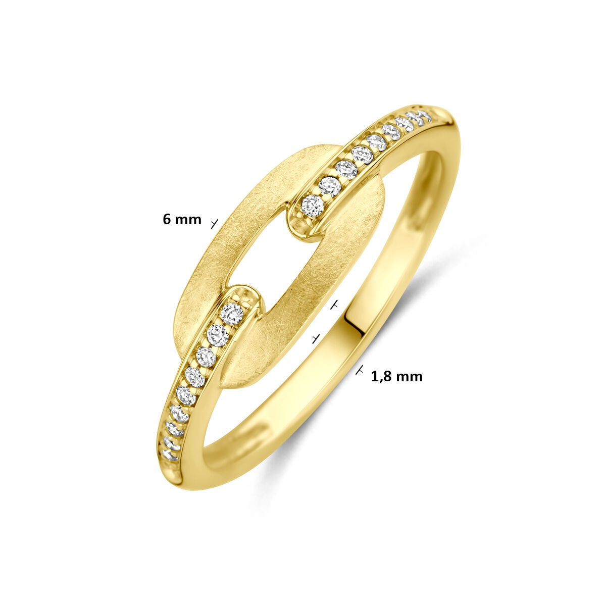 14k Gelbgold Damenring mit Diamant 0.08ct h si