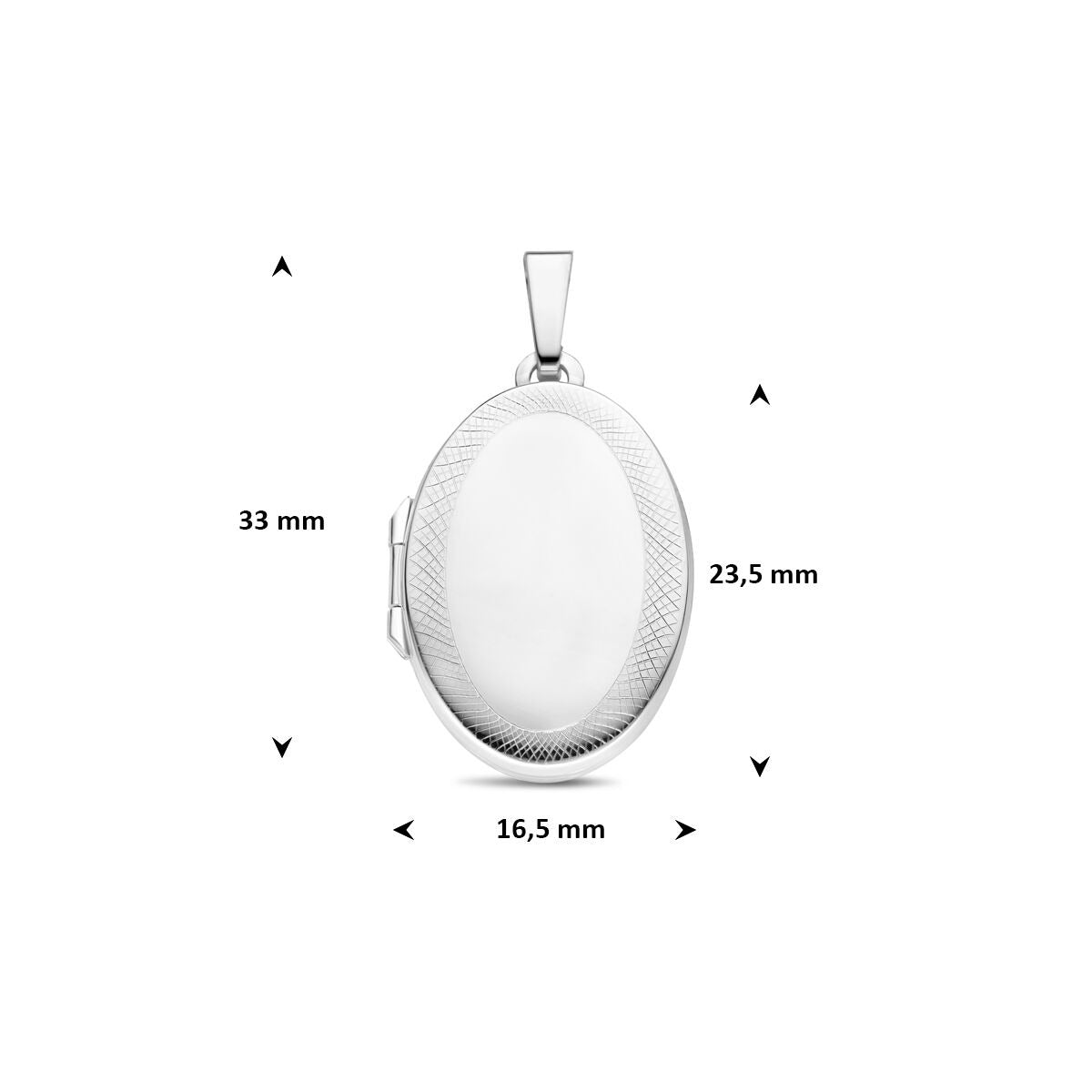 Silbermedaillon – oval rhodiniertes 925er Silber