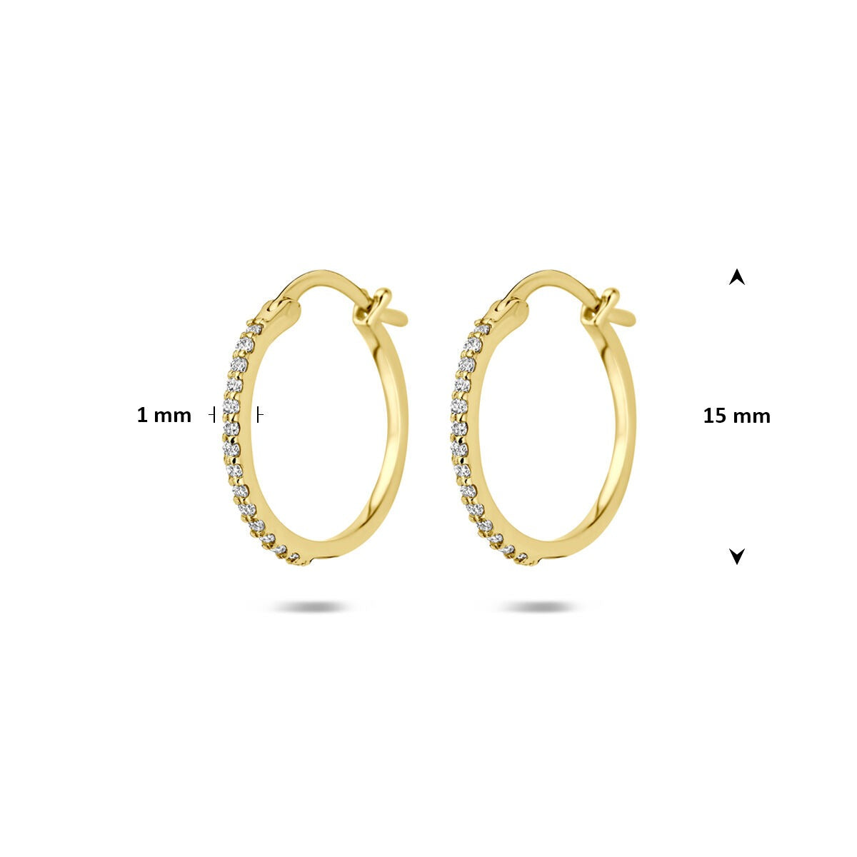 14k Gelbgold-Ohrringe mit Lab Grown Diamant 0,15 ct