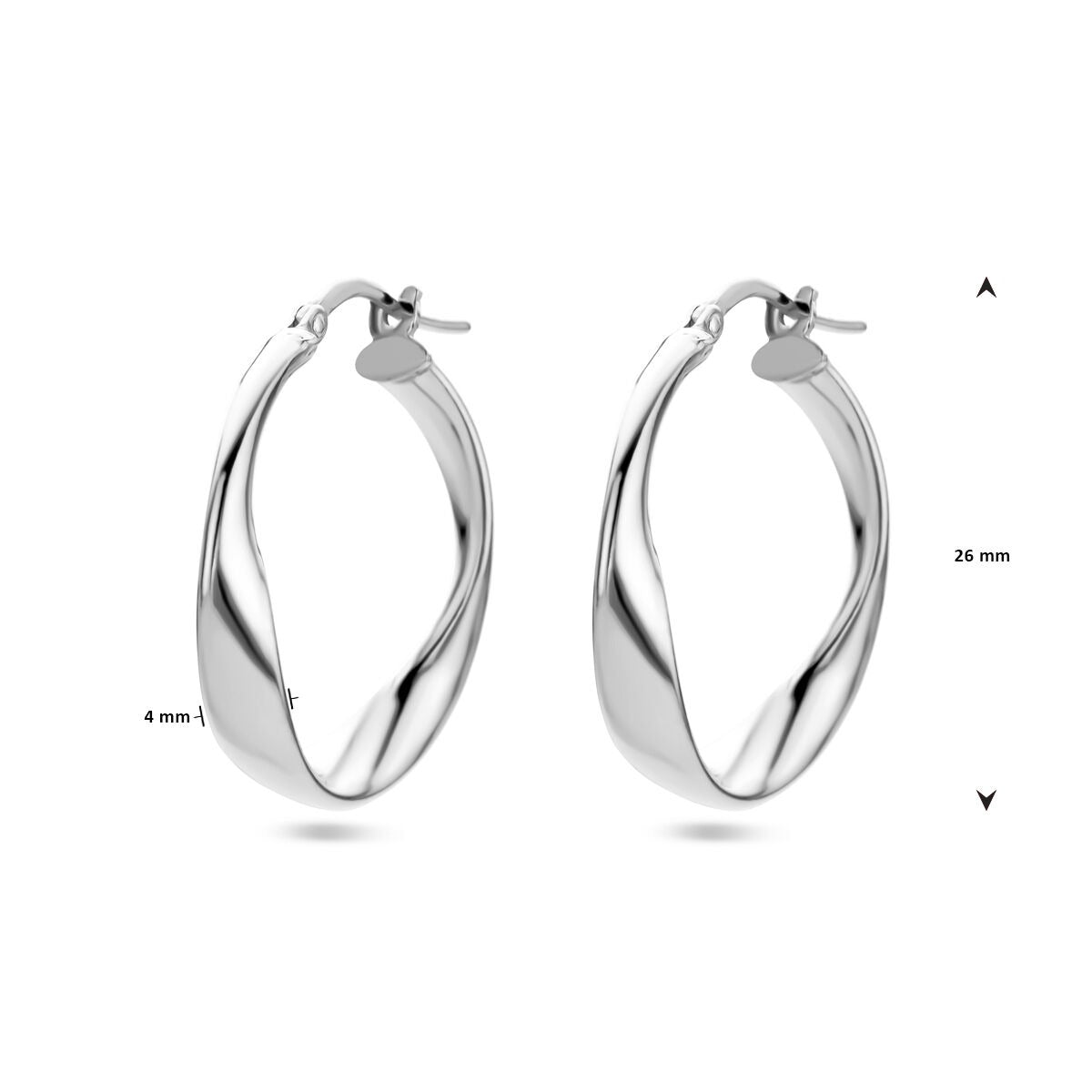 Ohrringe für Damen aus Sterlingsilber – rhodiniert 26 mm