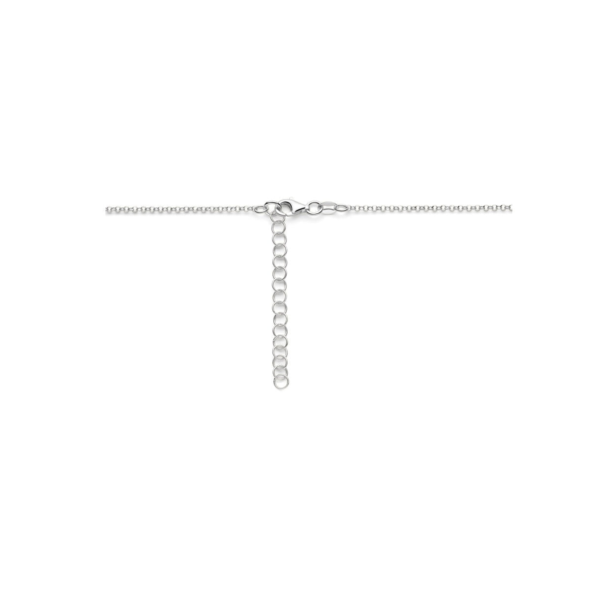 Damenhalskette Silber Tropfenanhänger – rhodiniertes Collier 40–45 cm