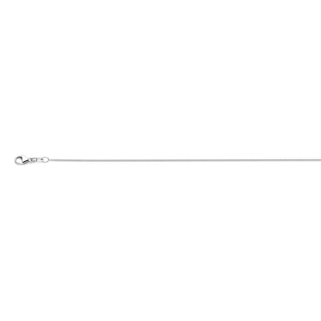 Halskette Gourmette 4-seitiger Schliff 1,0 mm 41 - 43 - 45 cm 18K Weißgold