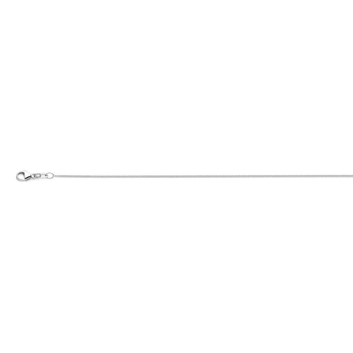 Halskette Gourmette 4-seitiger Schliff 1,0 mm 41 - 43 - 45 cm 18K Weißgold