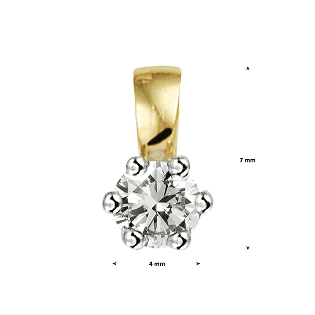 Anhänger Diamant 0,10 ct h si 14K Bicolor-Gold gelb/weiß