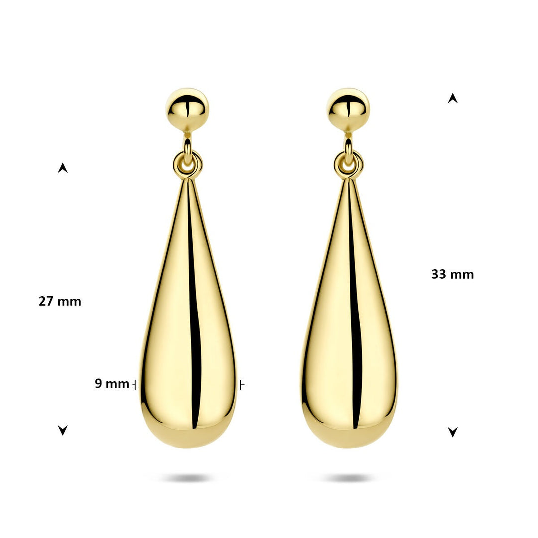 14k Geelgouden druppel oorhangers