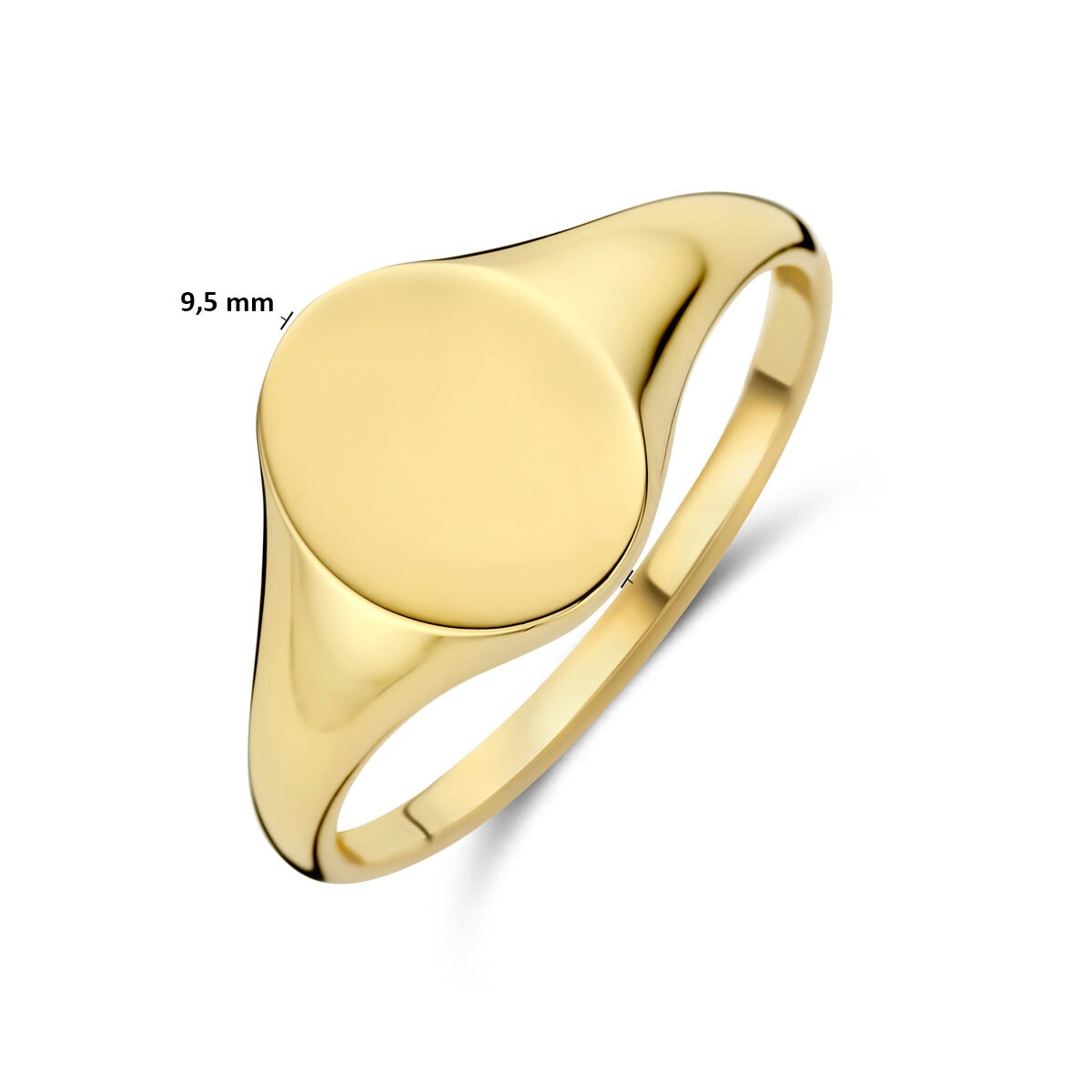Gravierter Ring 9k Gelbgold oval – Damen Siegelring ohne Stein