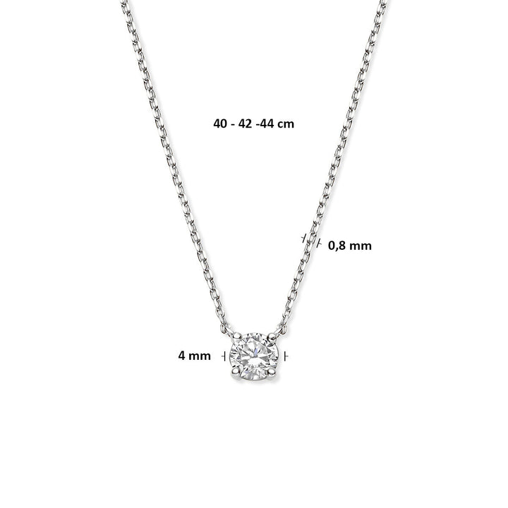 Zirkonia-Halskette 40 - 42 - 44 cm 14K Weißgold