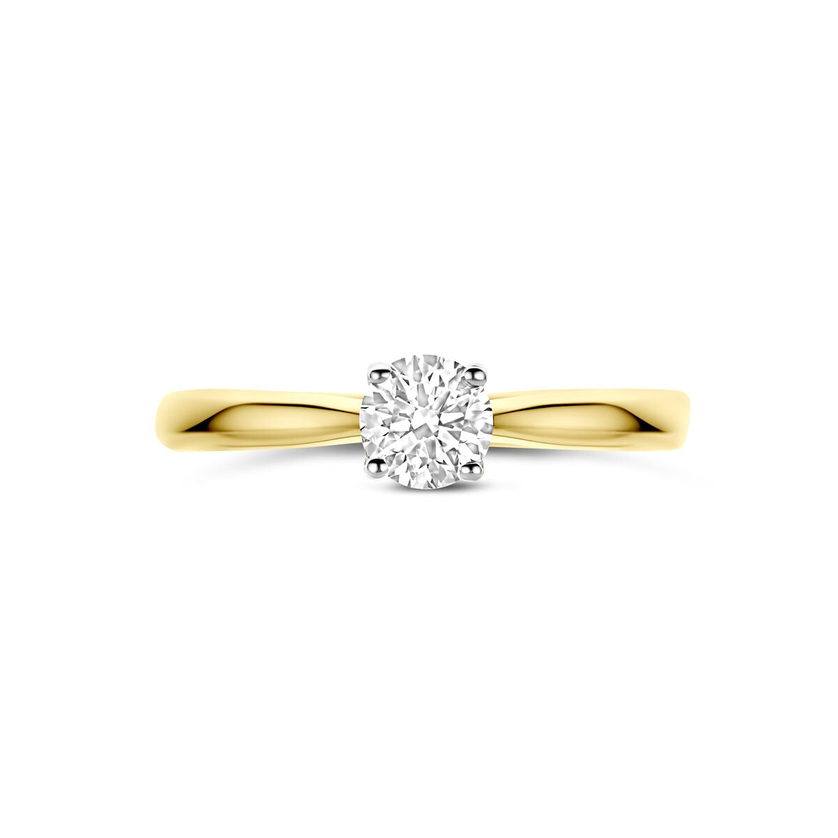 14k zweifarbiger Gelb- und Weißgoldring mit 0.50ct im Labor gezüchtetem Diamanten