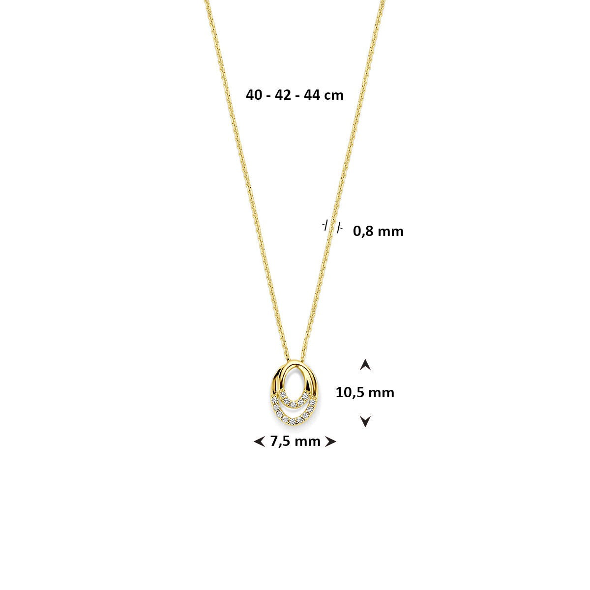 Goldkette 14K mit Zirkonia – Entourage-Fassung