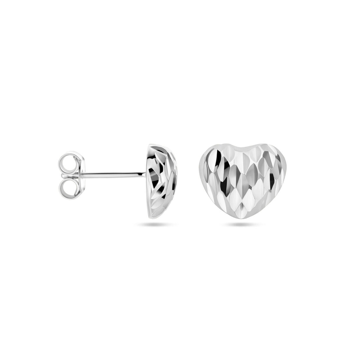 Herzförmige Ohrstecker aus Sterlingsilber – rhodiniert 925 Silber