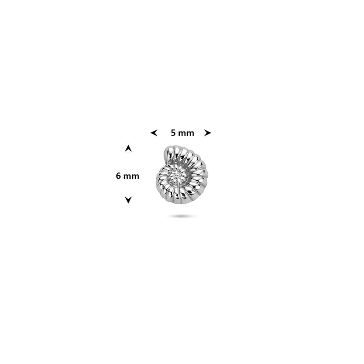 Zilveren flat back piercing schelp – gerhodineerd 925