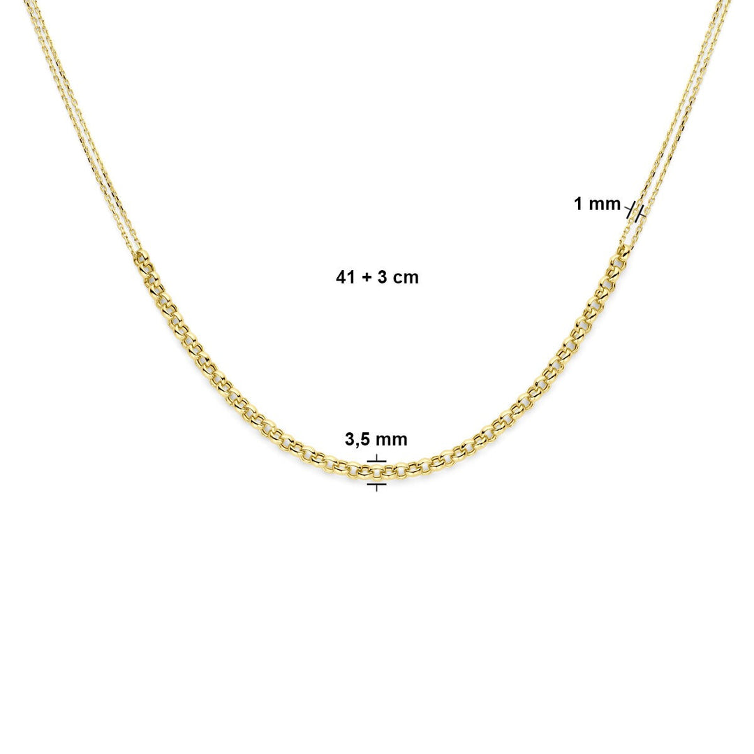 Halskette 41 + 3 cm 14K Gelbgold