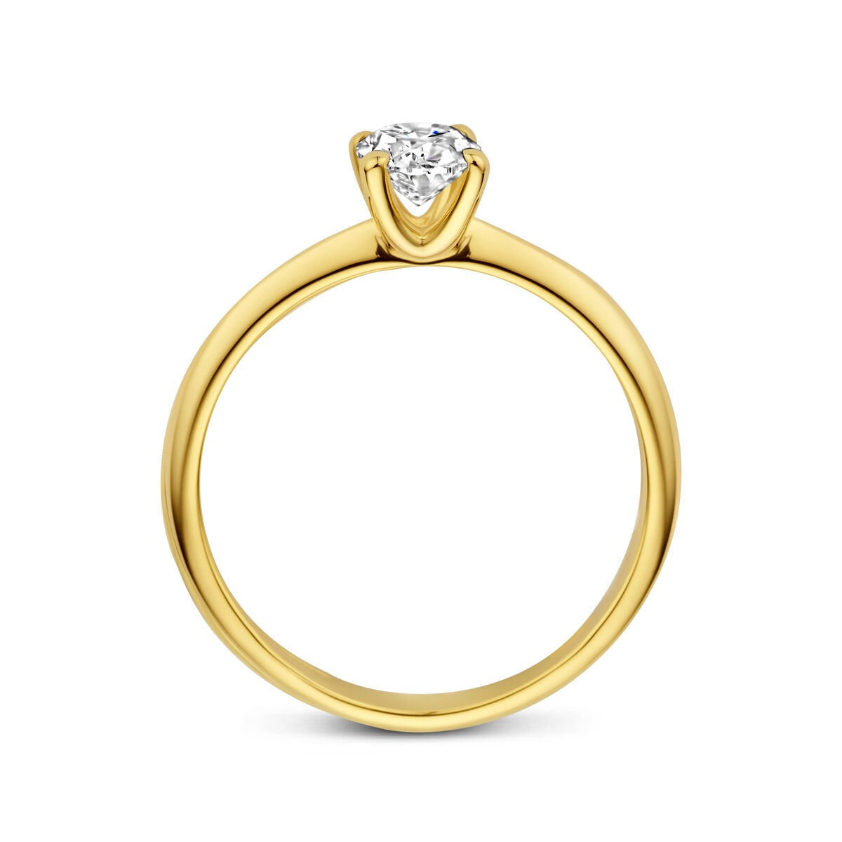 14k Gelbgoldring mit Labor-Diamant – oval geschliffen 0.50ct
