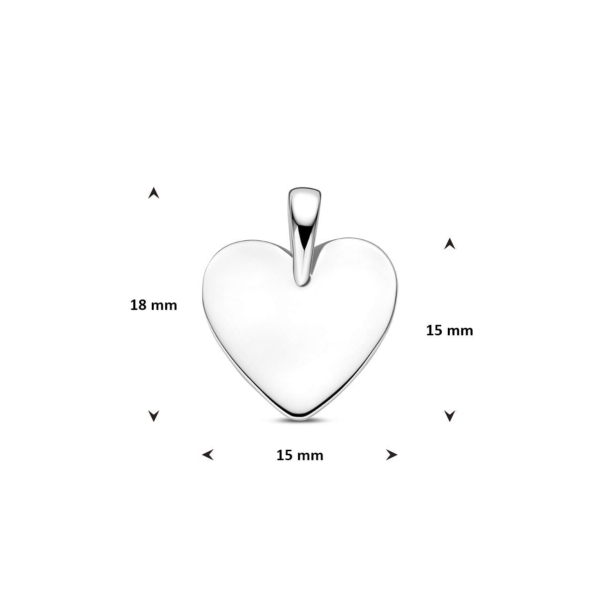 Gravur-Anhänger Herz Silber rhodiniert 18 mm