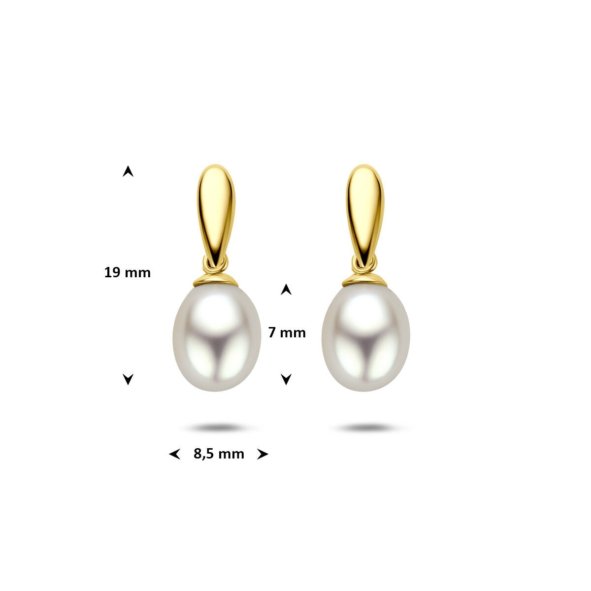 9 Karat Gelbgold Ohrhänger mit Perle