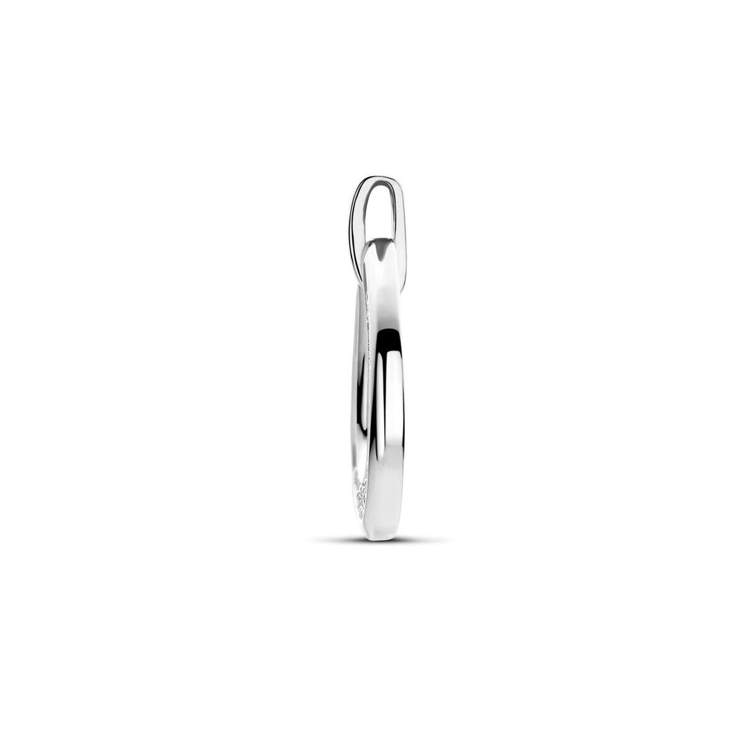 Gerhodineerd zilveren hanger met zirkonia in entourage zetting