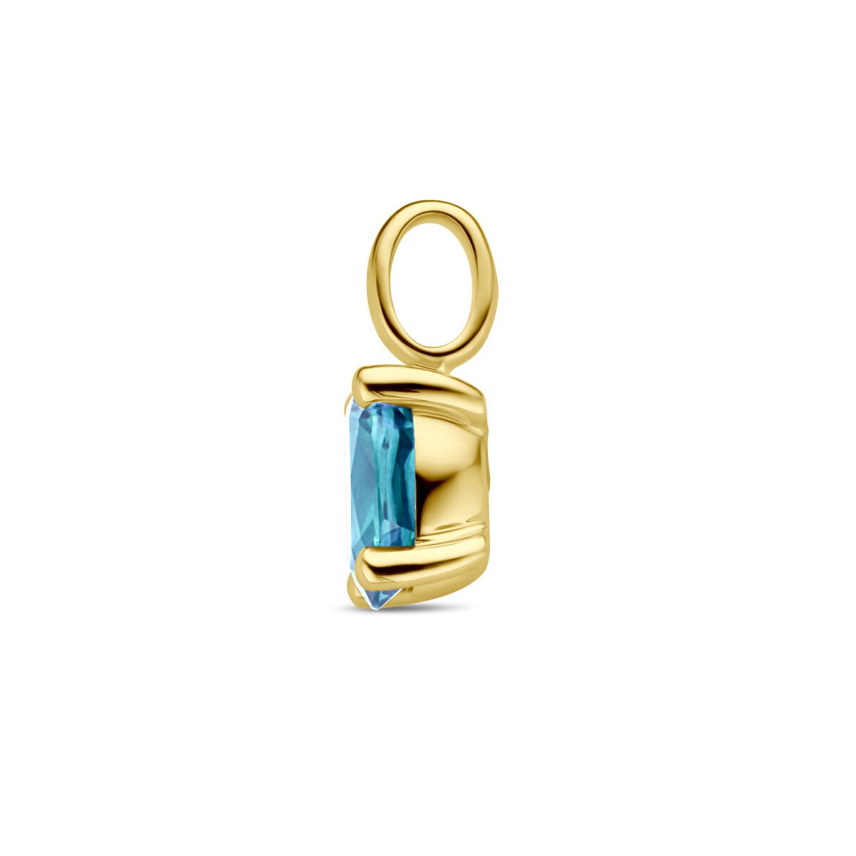 14k Gelbgoldanhänger mit London Blue Topas