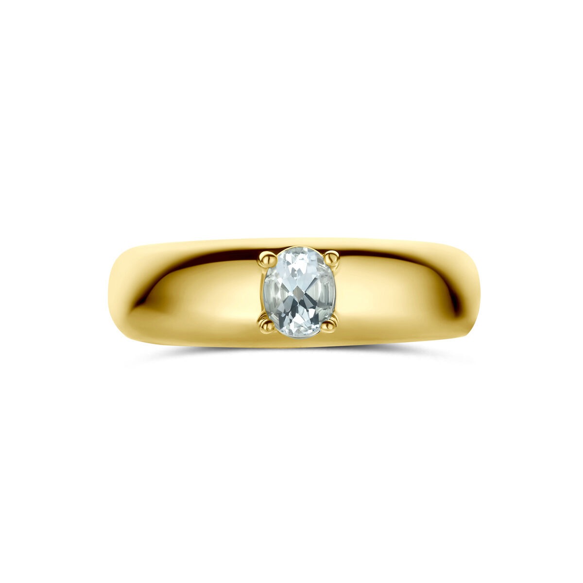 14K Gelbgoldring mit Aquamarin