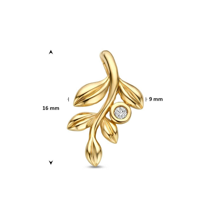 14k geelgouden hanger met lab grown diamant