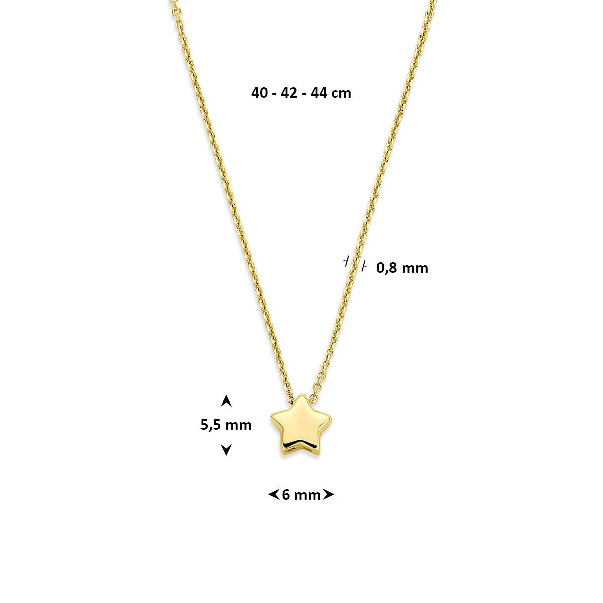 14 Karat Gelbgoldkette mit Stern