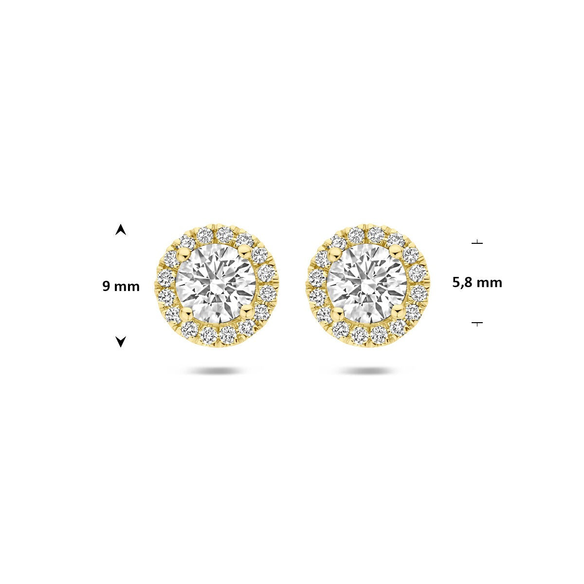 14k Gold Ohrstecker mit im Labor gezüchtetem Diamanten