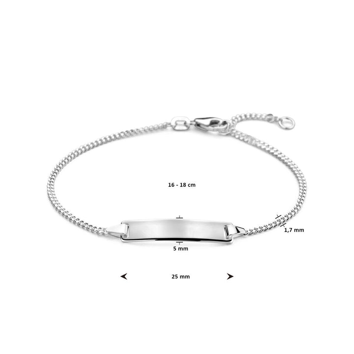 Gravurarmband Gourmetplatte 5,0 mm 16 - 18 cm silberweiß