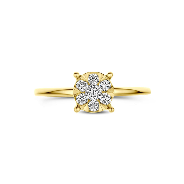 14k geelgouden ring met lab grown diamant