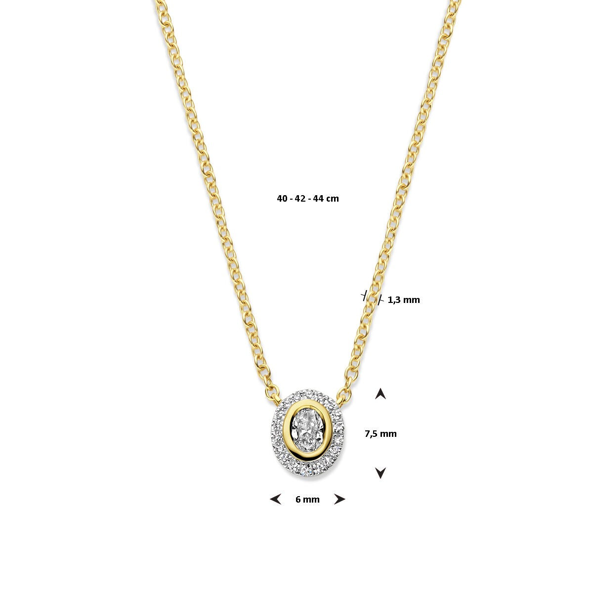 14k Gelbgold Collier mit Diamant – Entouragefassung 0.25ct
