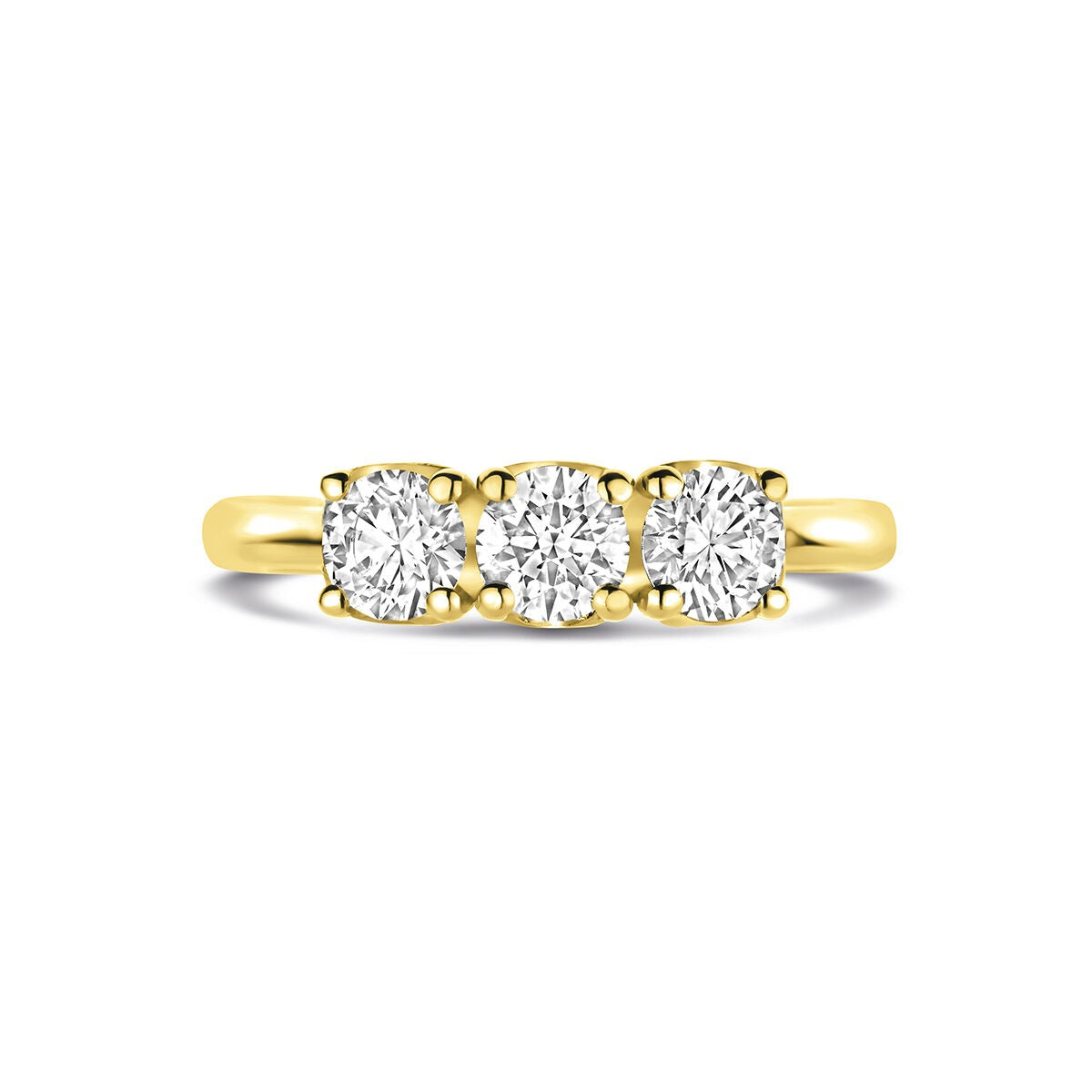 Damenring aus 14k Gelbgold mit 0.90ct laborgezüchtetem Diamanten