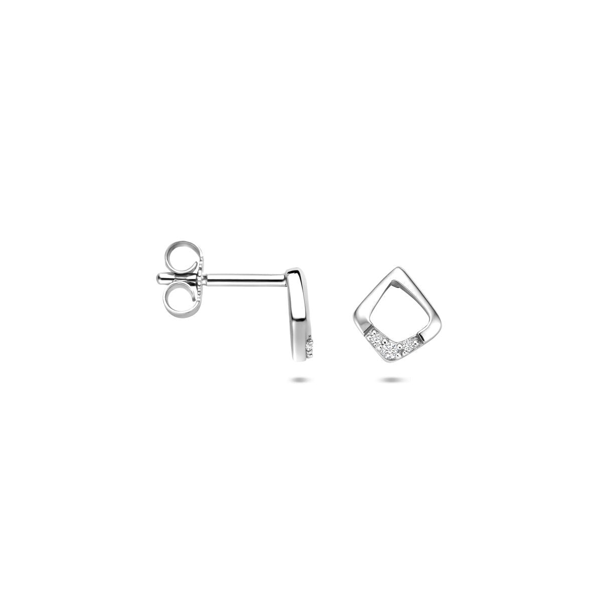 Ohrstecker aus Silber mit Zirkonia – 7 x 6,5 mm