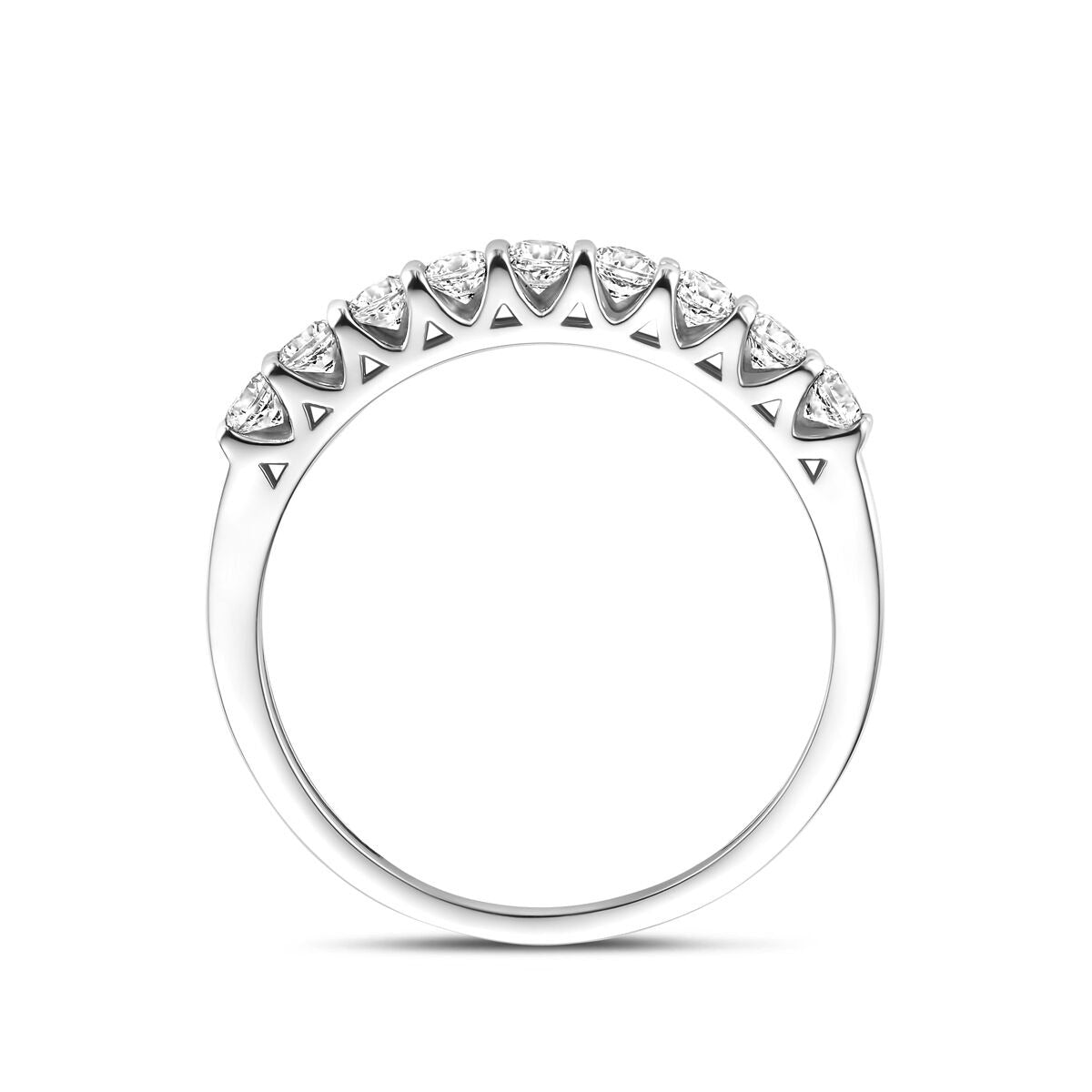 Rhodinierter Silber-Alliancering mit Zirkonia