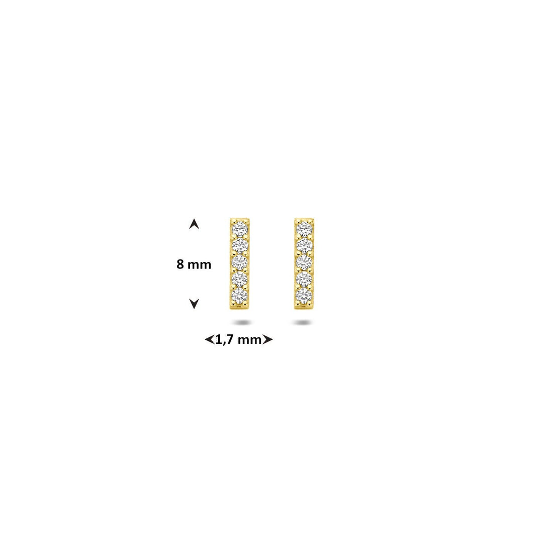 Ohrstecker Stab Zirkonia 14K Gelbgold