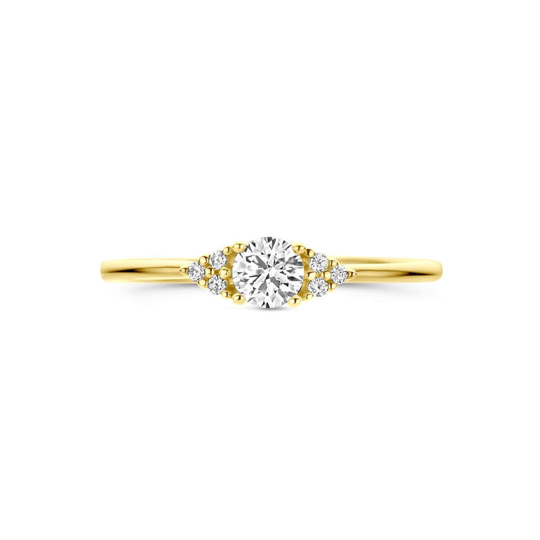 Gouden dames ring 14k met solitaire diamant 0.28ct