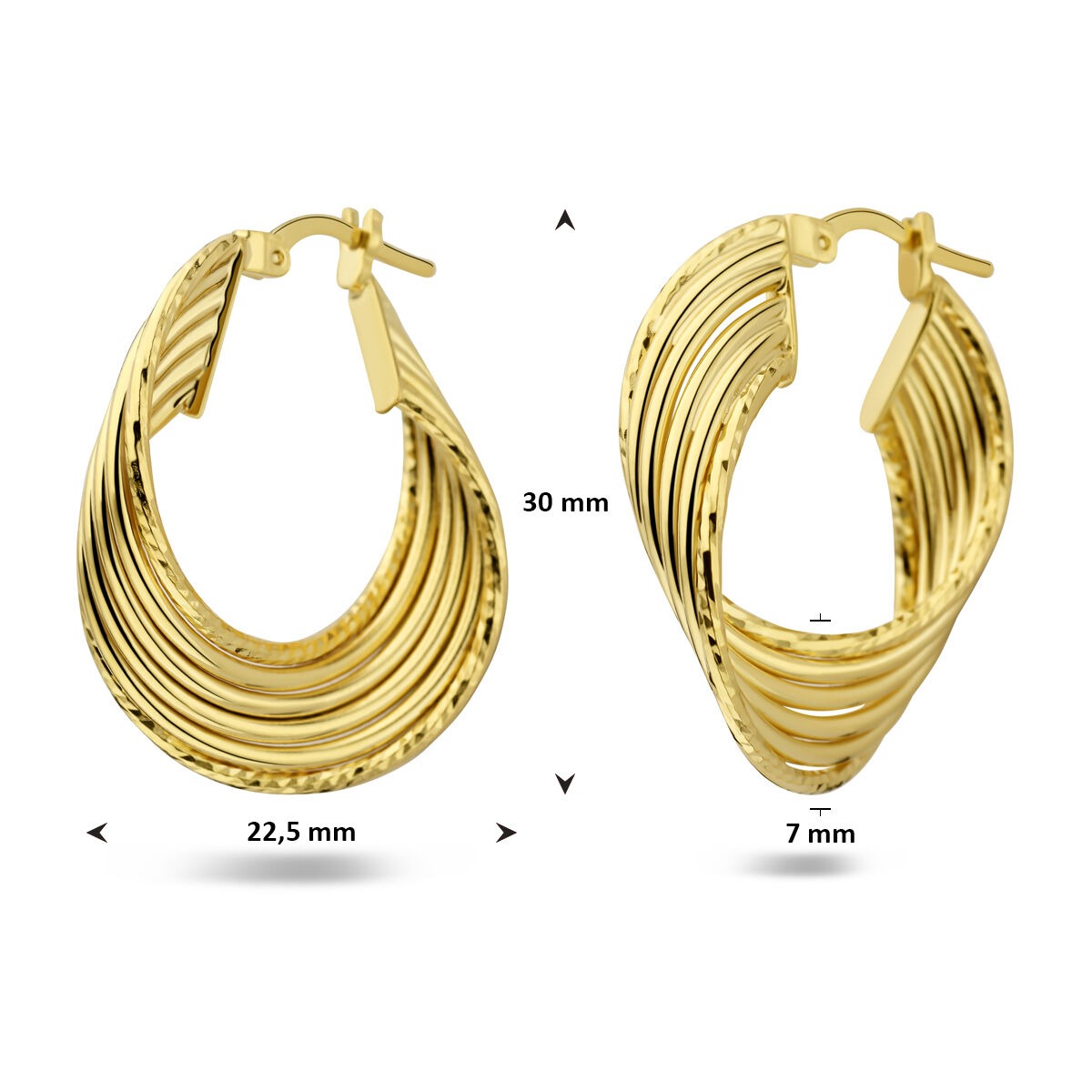 Ovale Ohrringe aus vergoldetem Silber – raffinierte Form mit goldenem Glanz