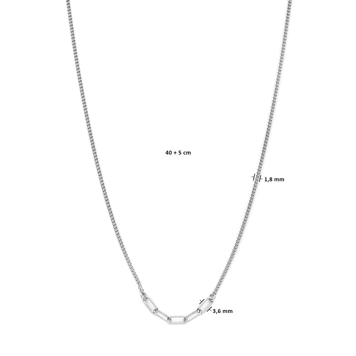 Silbercollier – rhodiniertes 925er Silber mit doppelter Kettendicke