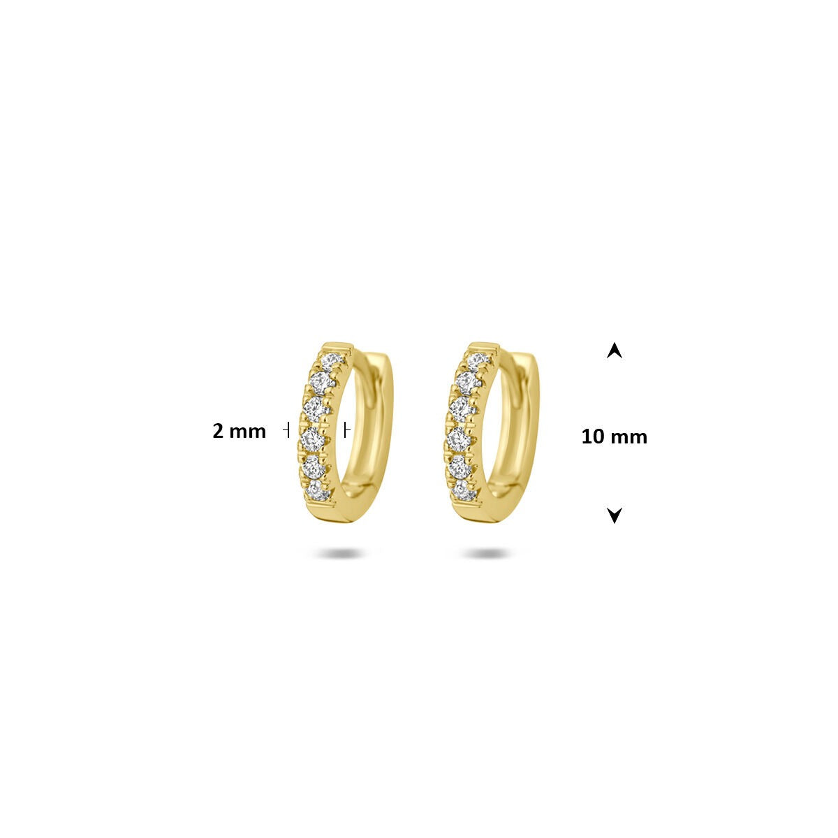 14K Gelbgold Klappcreolen mit im Labor gezüchtetem Diamant