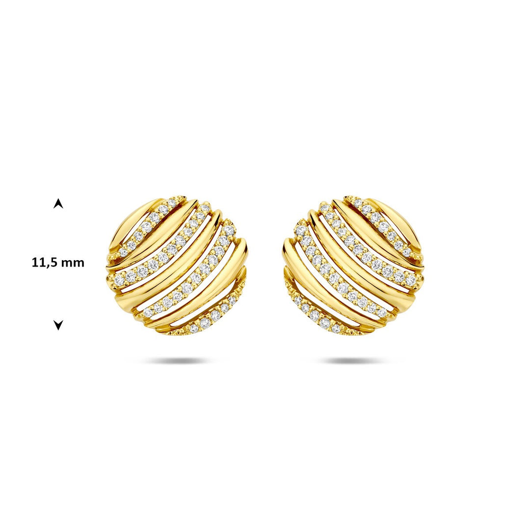 14k Geelgouden oorknoppen met diamant 0.20ct