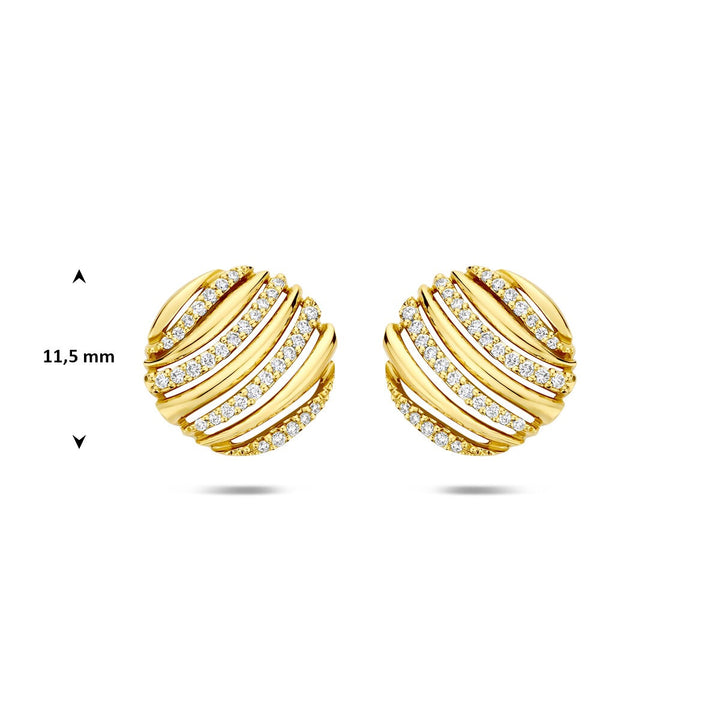 14k Geelgouden oorknoppen met diamant 0.20ct