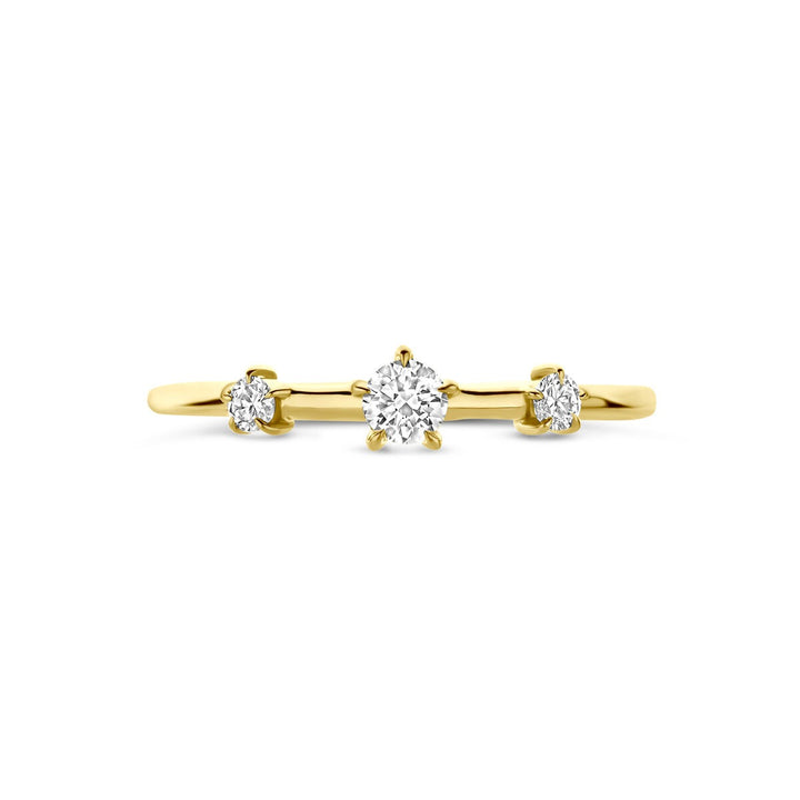 14k Geelgouden ring met lab grown diamant 0.20ct