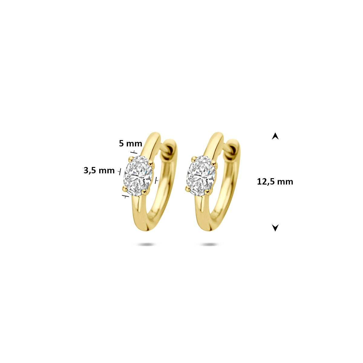 14 Karat Goldohrringe mit im Labor gezüchtetem Diamanten