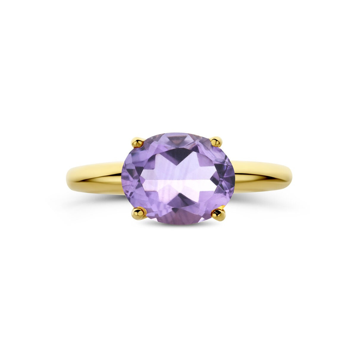 14k Gelbgoldring mit Amethyst